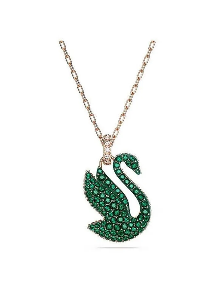 Swarovski Green Swan Necklace