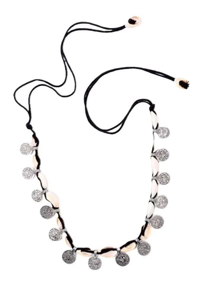 Beach Boho Vintage Coin Shell Pendant Choker
