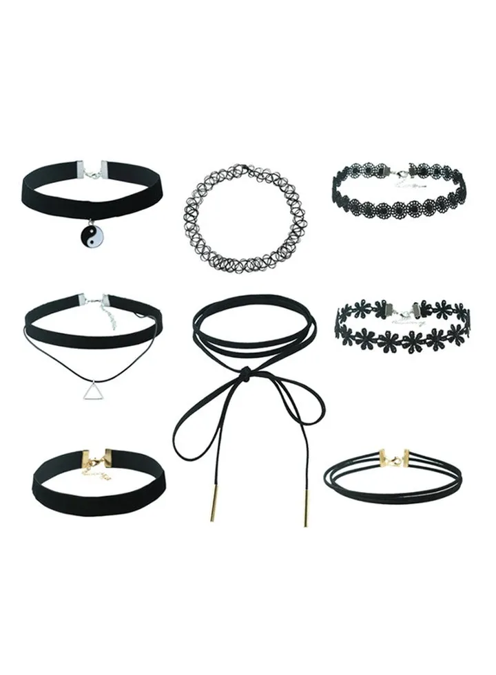 Set of 8 Lobster Clasp Closure Chokers Necklace