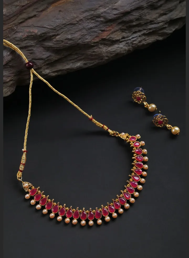 Gold-Plated Contemporary Jewellery Set