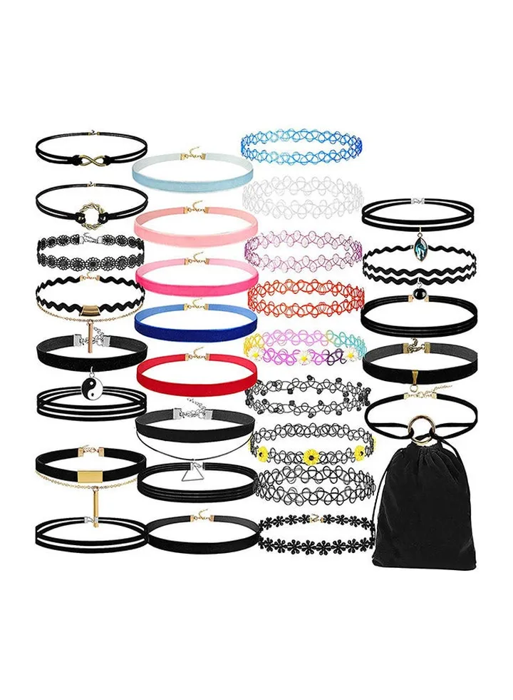 30-Piece Velvet Lace Choker