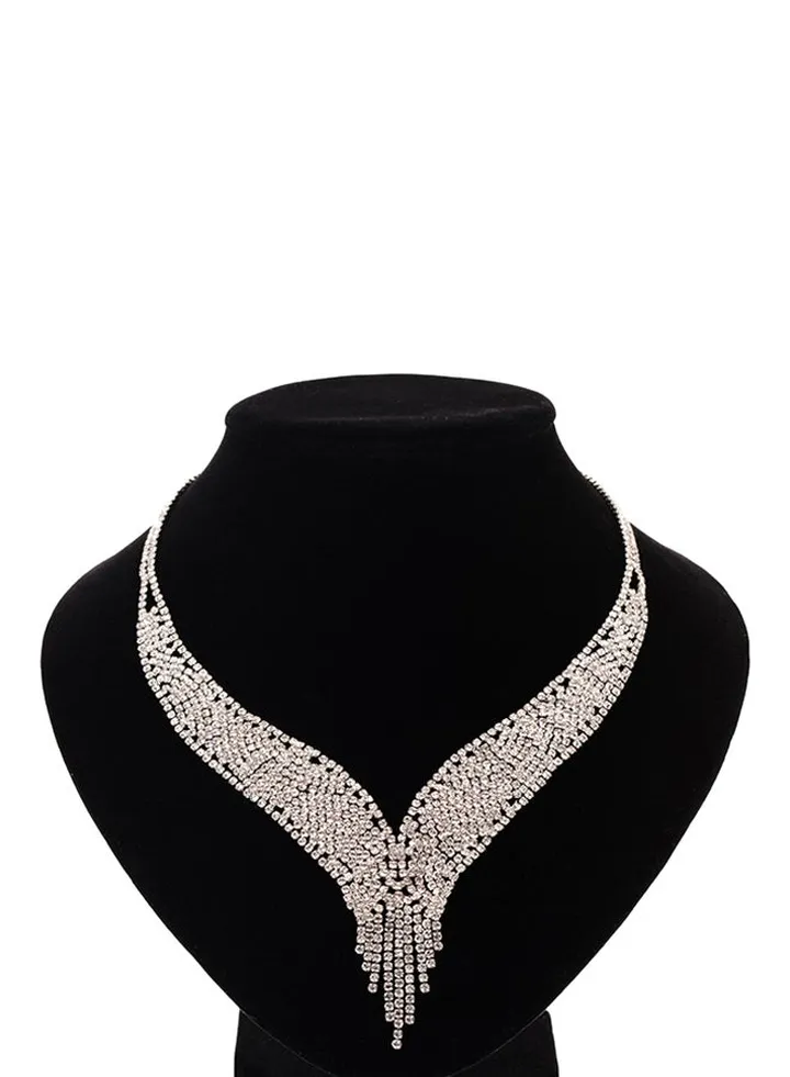 Rhinestone Bib Necklace