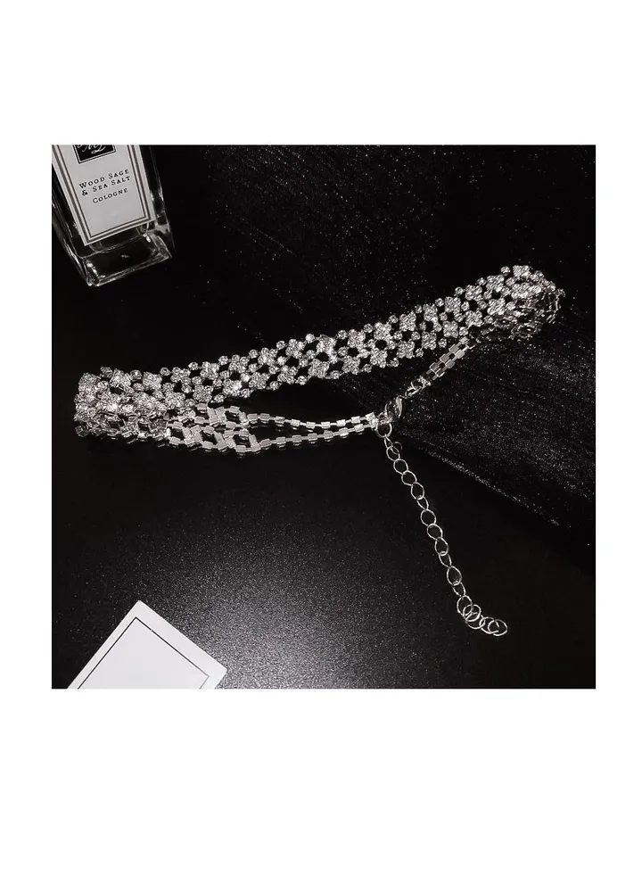 Simple full diamond necklace