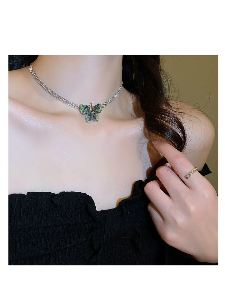 Crystal butterfly necklace