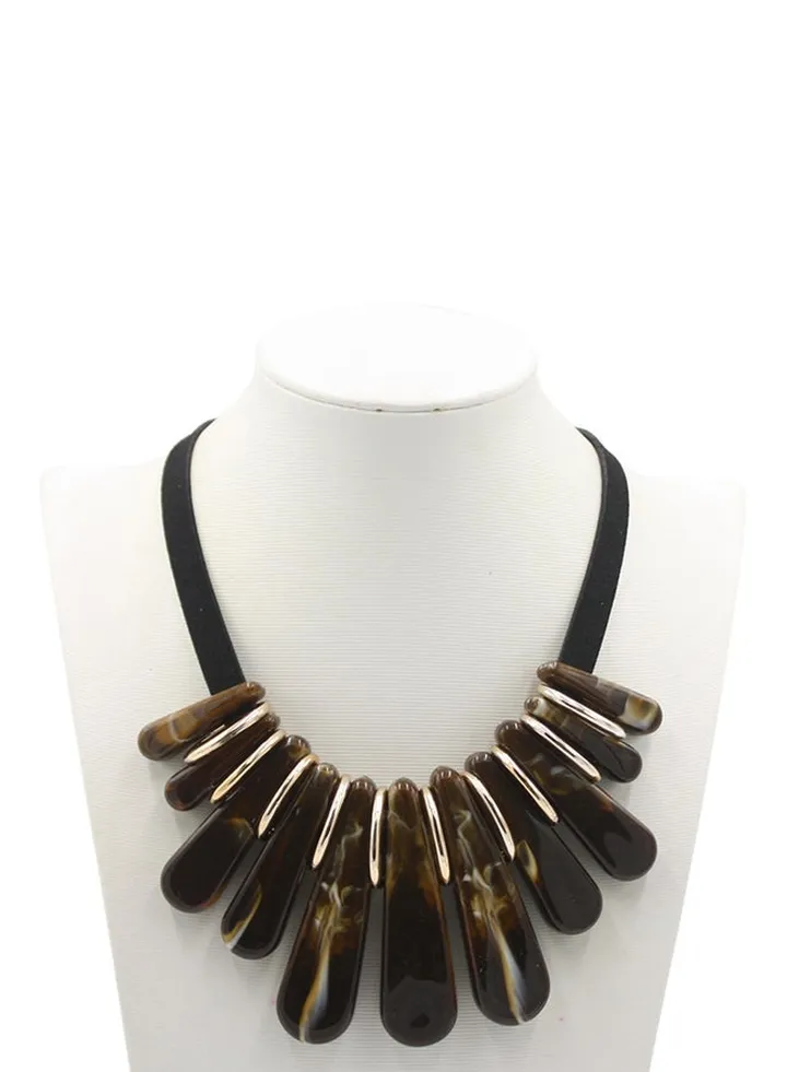 Resin Tassel Bib Necklace