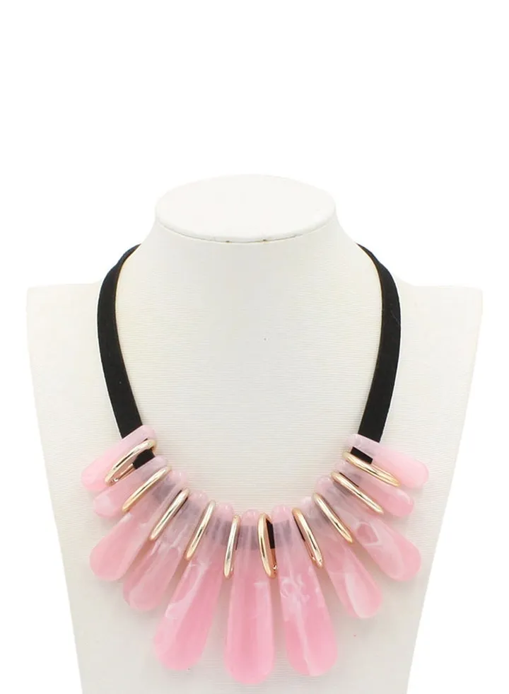Resin Tassel Bib Necklace
