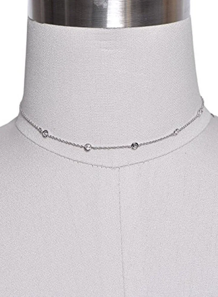Brass Satellite Choker Necklace Silver