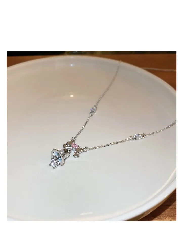 Love bow bell necklace