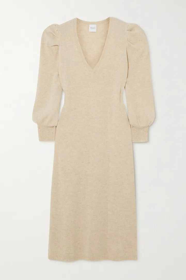 Madeleine Thompson - Raine Wool And Cashmere-blend Midi Dress - Cream