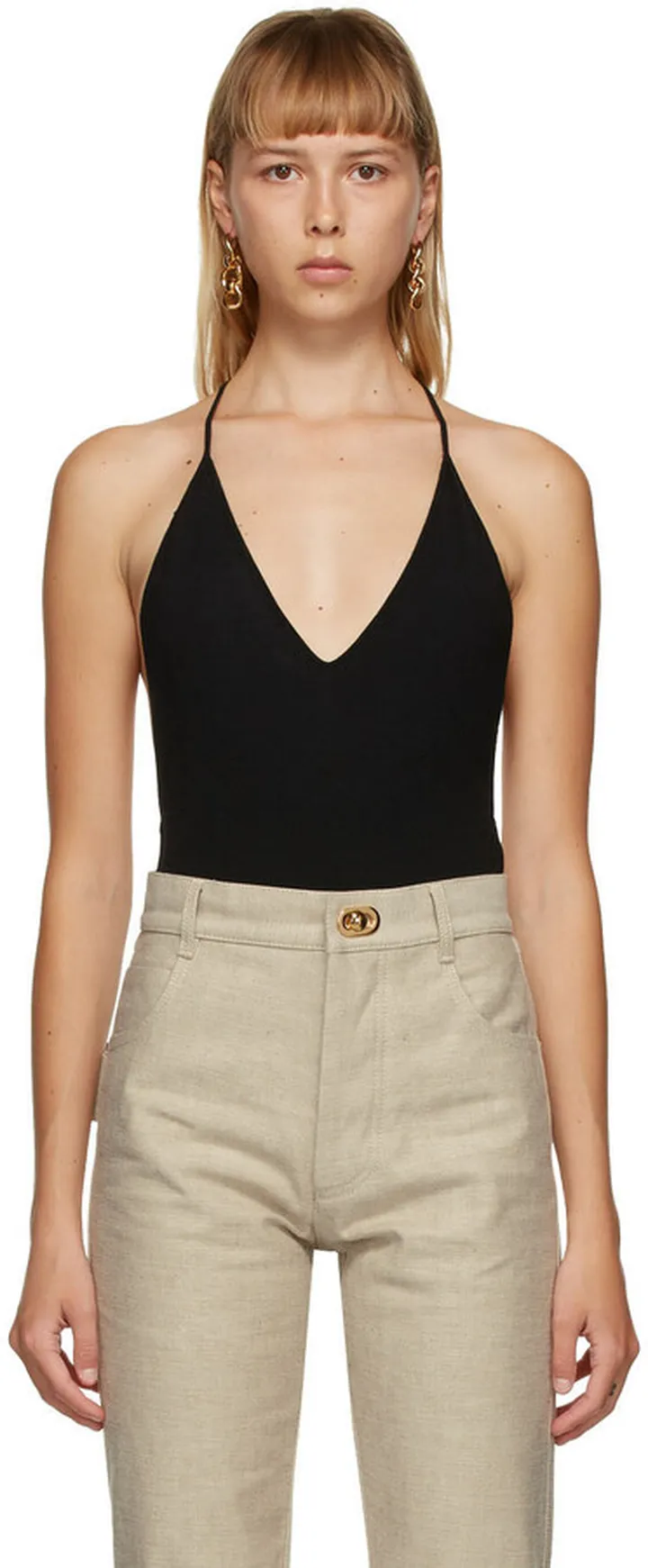 Bottega Veneta Black Cashmere Bodysuit
