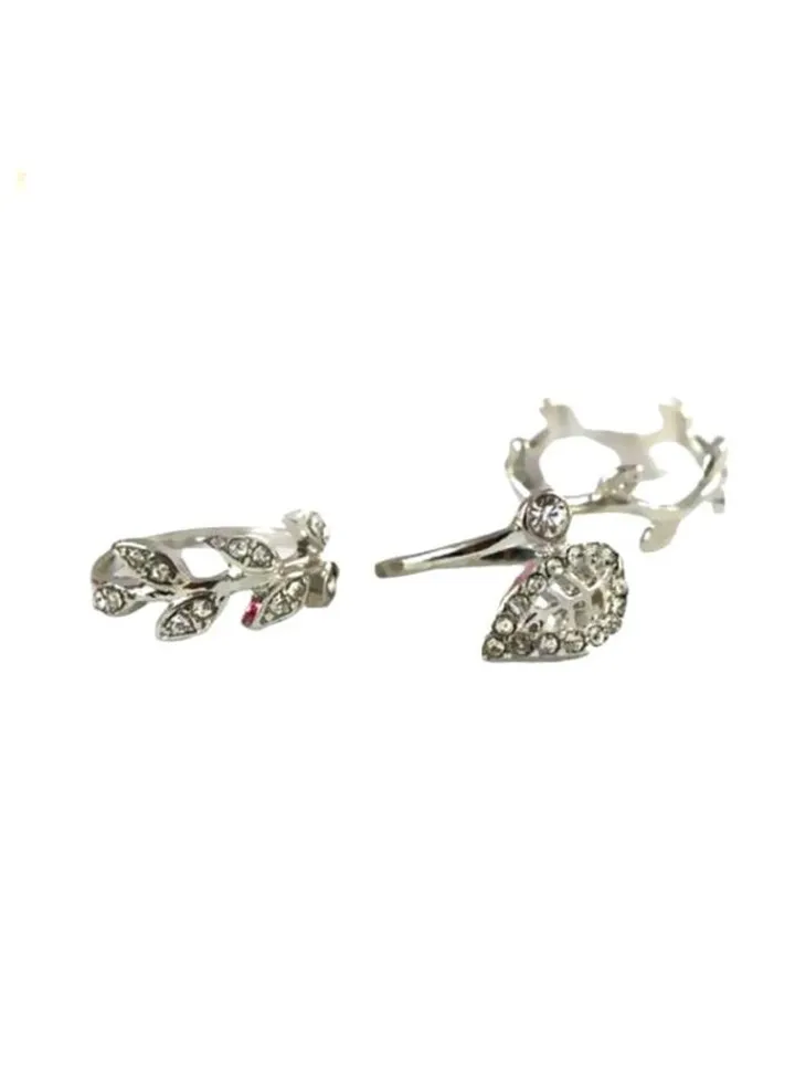 3-Piece Leaf Design Ring Set
