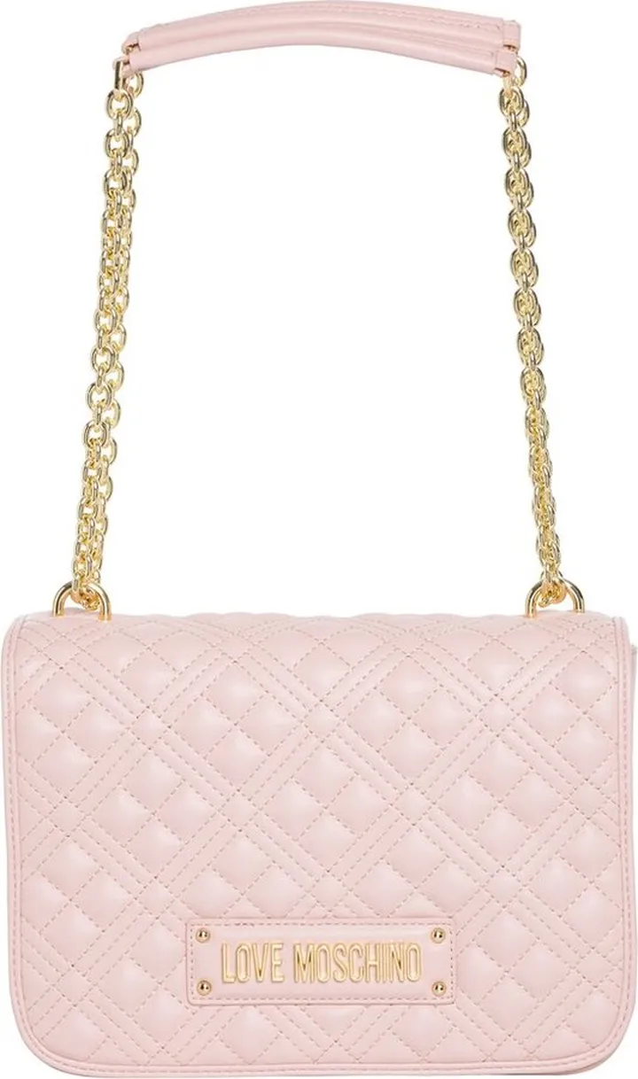 Love Moschino Logo Plaque Quilted Shoulder Bag