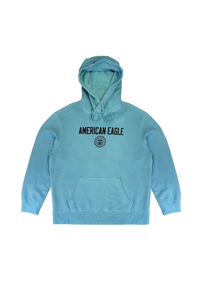 American Eagle Graphic Hoodie Size XLarge - cyan