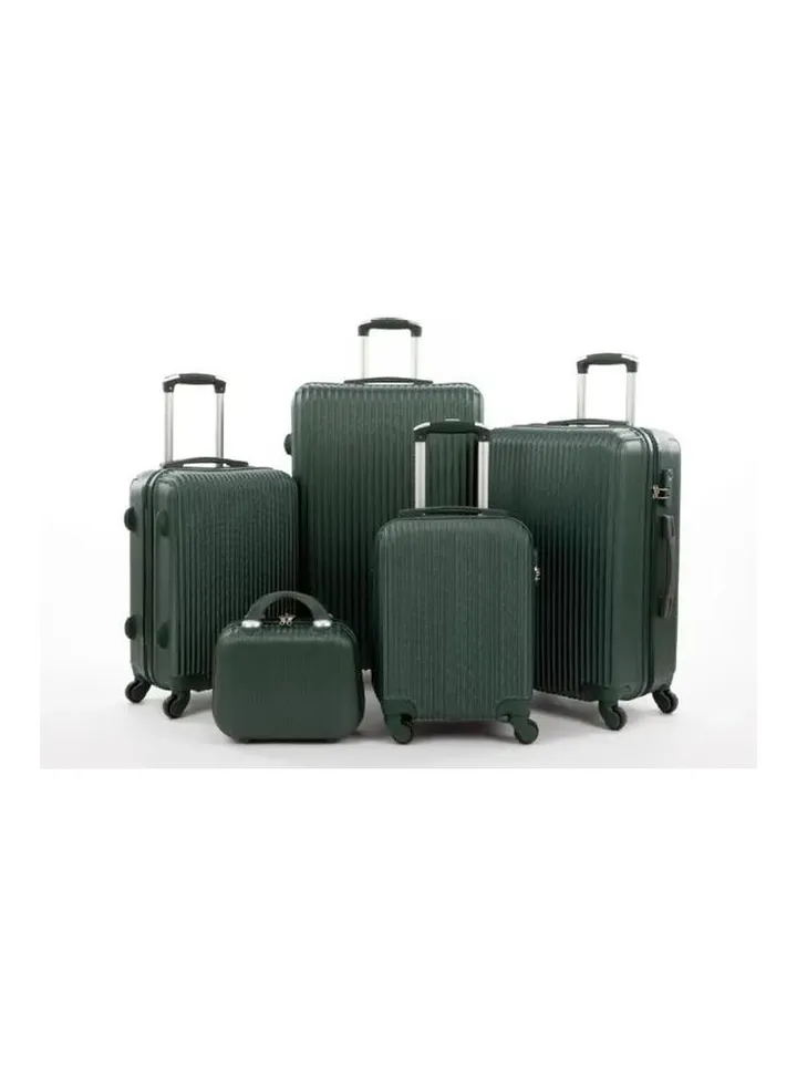 5-Piece Trolley Bags Luggage Set Dark Green