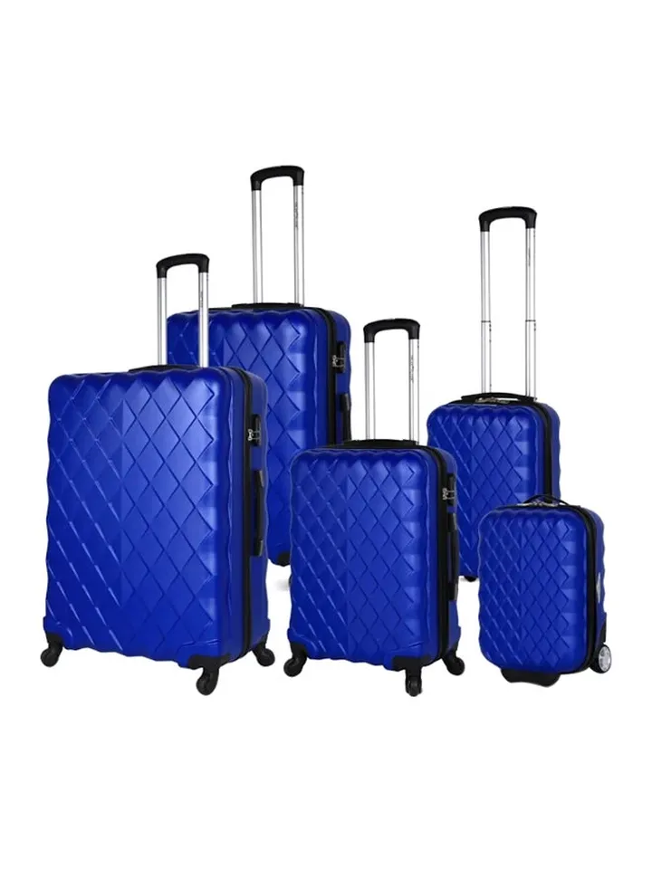 Highflyer Diamente 5 PC Hard Luggage Travel Bag Set Blue