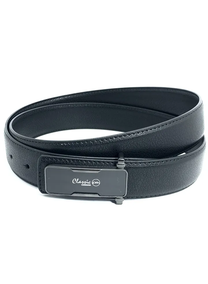 Classic Milano Men’s Leather Belt for men Fashion Belt Ratchet Dress Belts for men with Profile Plate Buckle for Mens Belt Enclosed in an Elegant Gift Box (Black) by Milano Leather