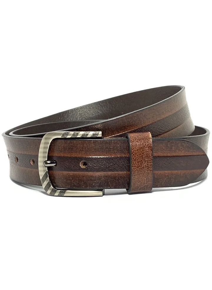 Classic Milano Genuine Leather Belt Men Casual Belt for men Mens belt 40MM 14902 (Brown) by Milano Leather