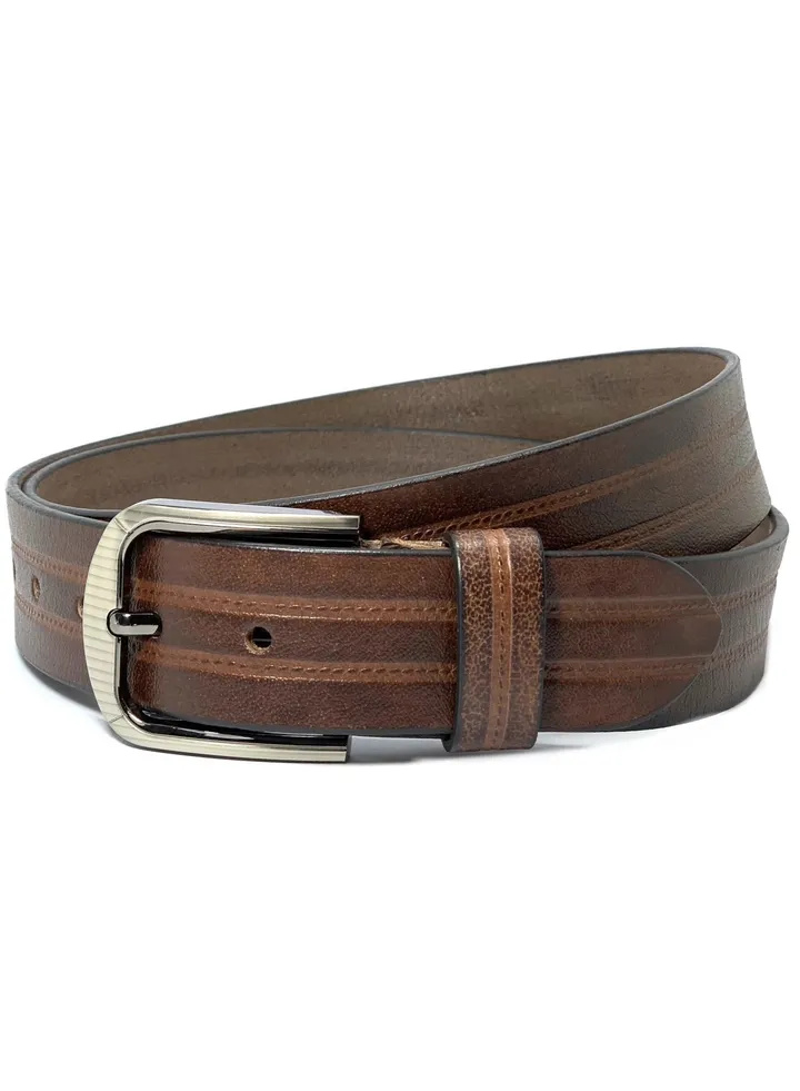 Classic Milano Genuine Leather Belt Men Casual Belt for men Mens belt 40MM 14901 (Brown) by Milano Leather