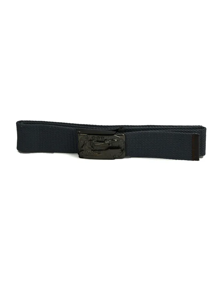 Blue Men’s Adjustable Belt for Casual, Formal Wear Belt, and Aluminium Designed Buckle with Nylon Web Crafted Belt - 1 piece