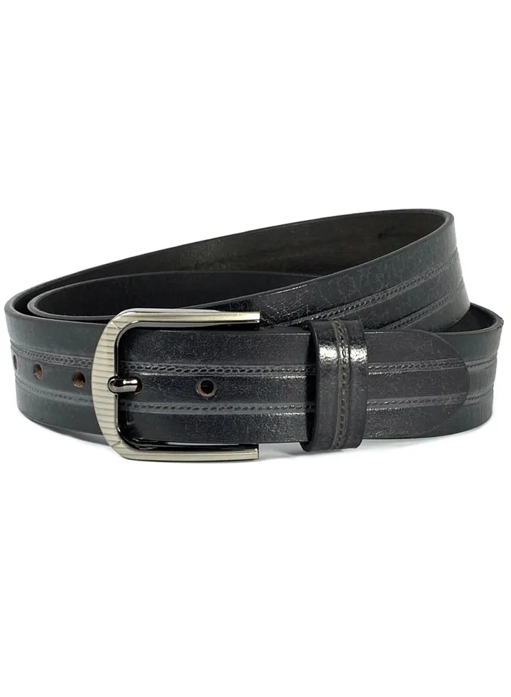 Classic Milano Genuine Leather Belt Men Casual Belt for men Mens belt 40MM 14901 (Black) by Milano Leather