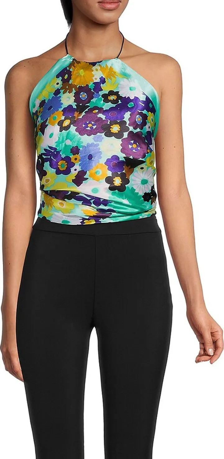 Floral Halter Scarf Top