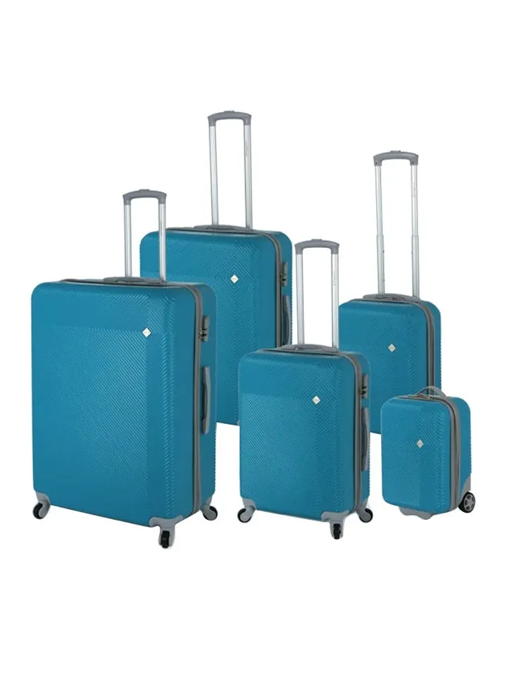 Highflyer Astral 5 PC Hard Luggage Travel Bag Set New Teal
