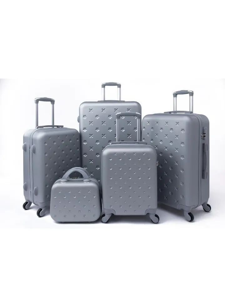 Limra Luggage Trolley Bags set of 5 Pcs ,Silver