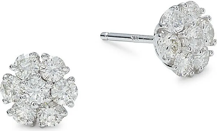 14K White Gold & 0.96 TCW Diamond Stud Earrings
