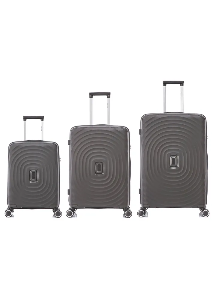 Durable PP 3 pcs luggage set Black