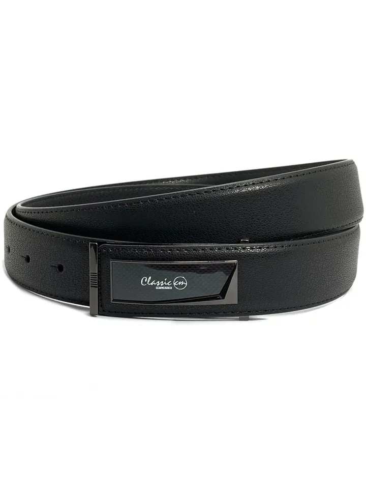 Classic Milano Men’s Leather Belt for men Fashion Belt Ratchet Dress Belts for men with Profile Plate Buckle for Men's Belt Enclosed in an Elegant Gift Box (Black) by Milano Leather