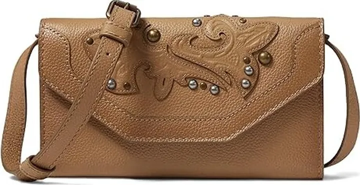 Frye Montana Wallet Crossbody (Beige) Handbags