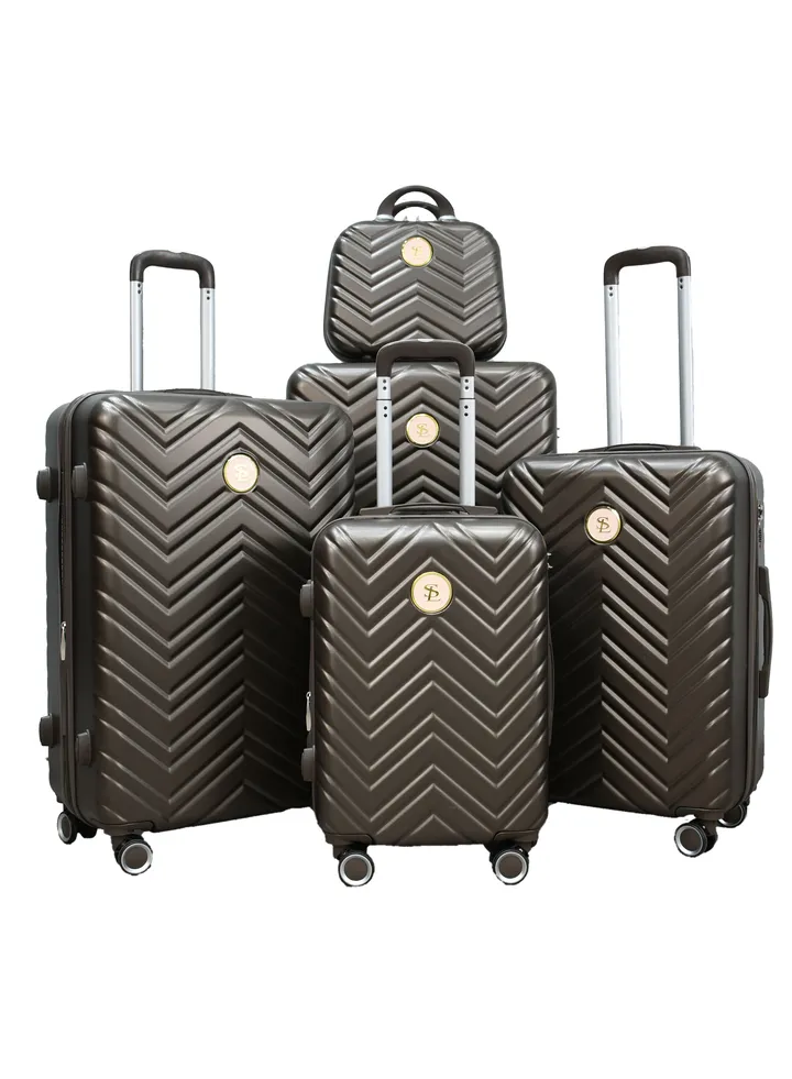 STARLINE 5-Piece Luggage Trolley Set Dark Brown