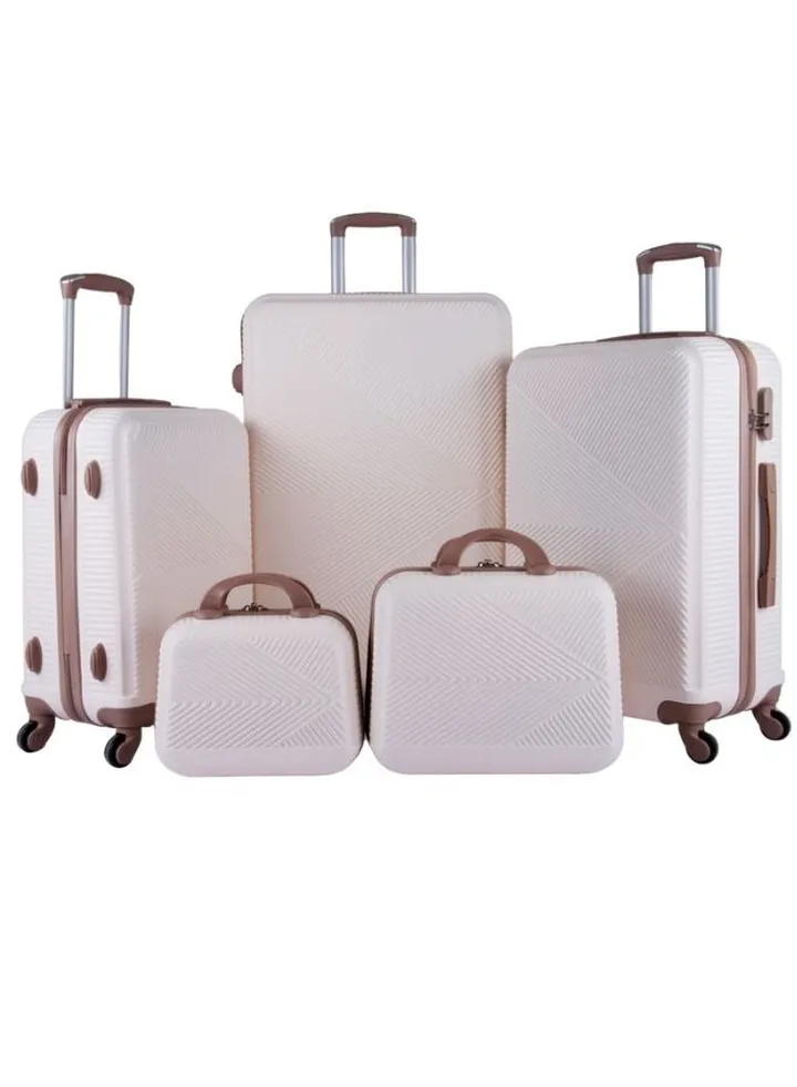 Luggage Trolley Bags set of 5 Pcs Beige