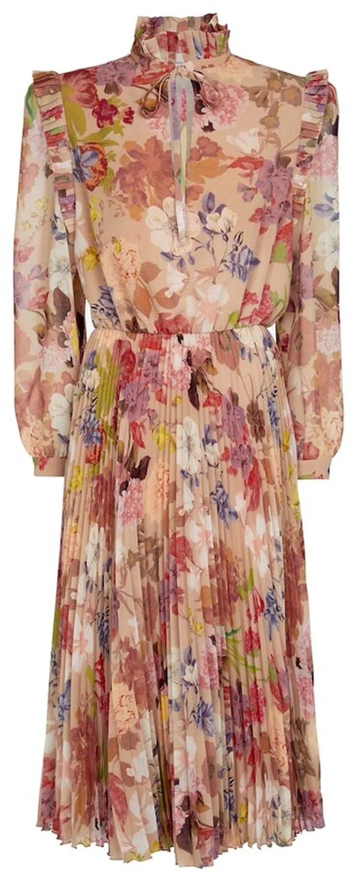 Floral pleated midi dress