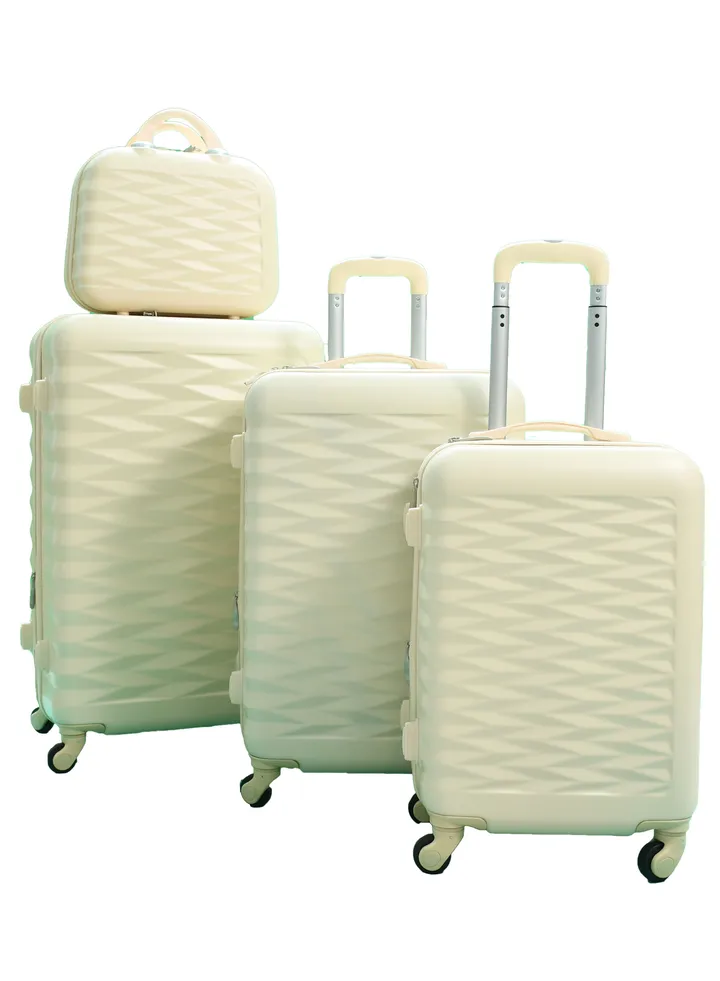 4-Piece Luggage Trolley Set Beige