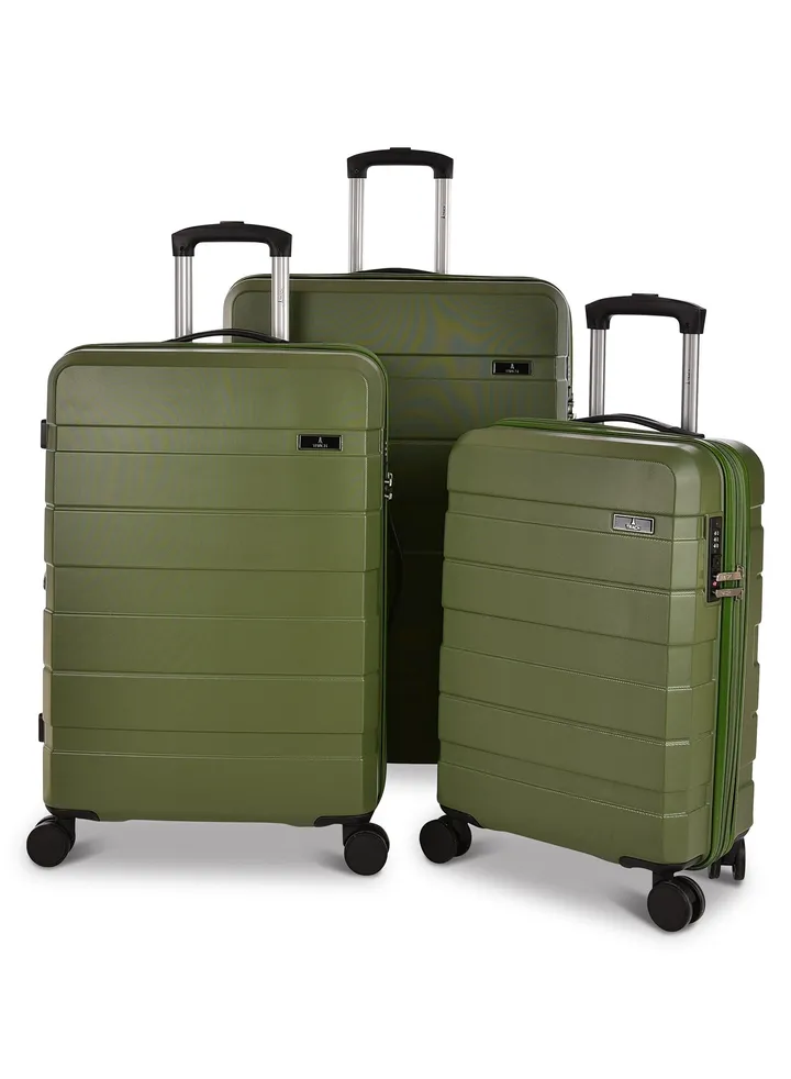 Track Luggage set 3pcs ABS Hard Durable Lightweight Trolley Travel Bag,100/3p