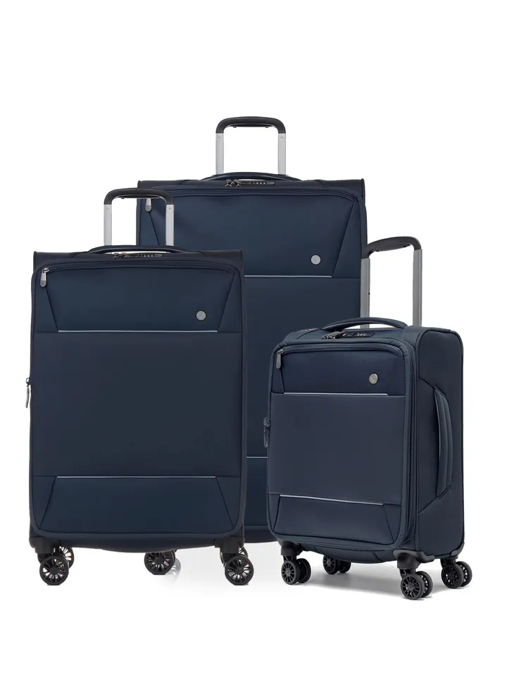 Antler Fabric Luggage Trolley Travel Bag 3Pc Set Size S/M/L Navy