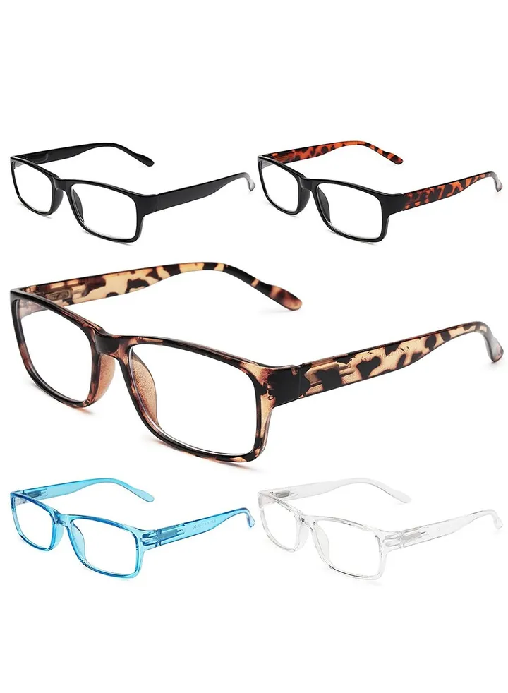 5-Pack Blue Light Blocking Reading Glasses Computer Glasses Filter UV Glare Blocking Fashion Gaming Eyeglasses Women Men Square Frame