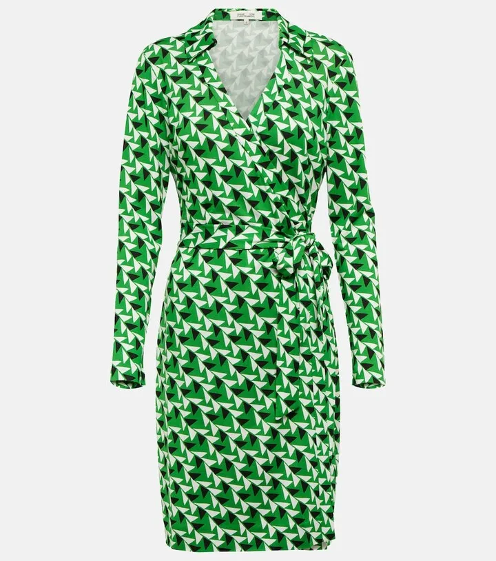 Jeanne printed silk wrap minidress