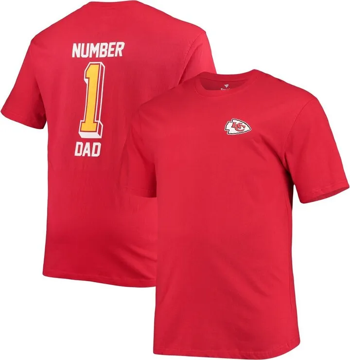Men's Fanatics Branded Red Kansas City Chiefs Big and Tall #1 Dad 2-Hit T-shirt