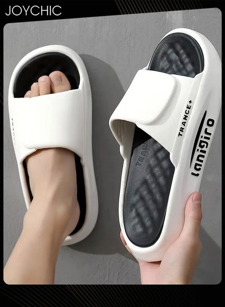 Women Men Summer Indoor Home Bathroom Thick-soled Anti-slip Outdoor Quick-drying and Breathable Slipper White