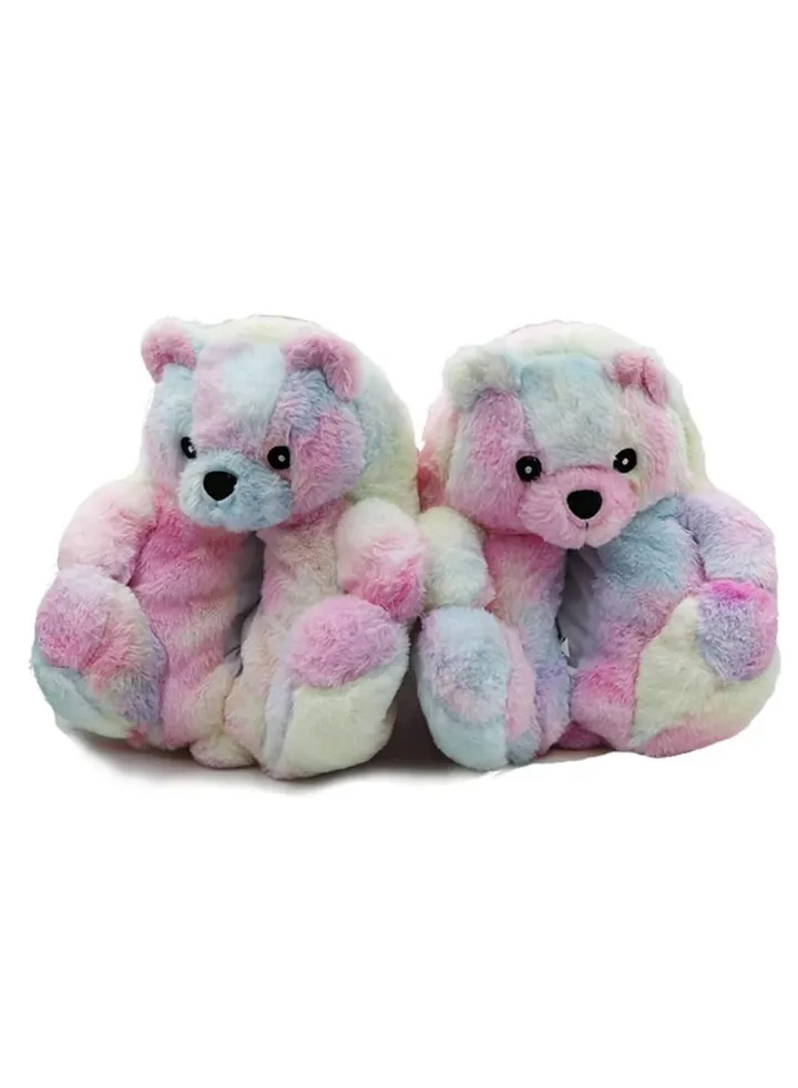 Teddy Bears Slippers for Women, Bears Animal, House Slippers, Plush Home Indoor Winter Warm Shoes, Big Cartoon Bear Slides Bedroom Shoes for Women Holiday Birthday Gifts
