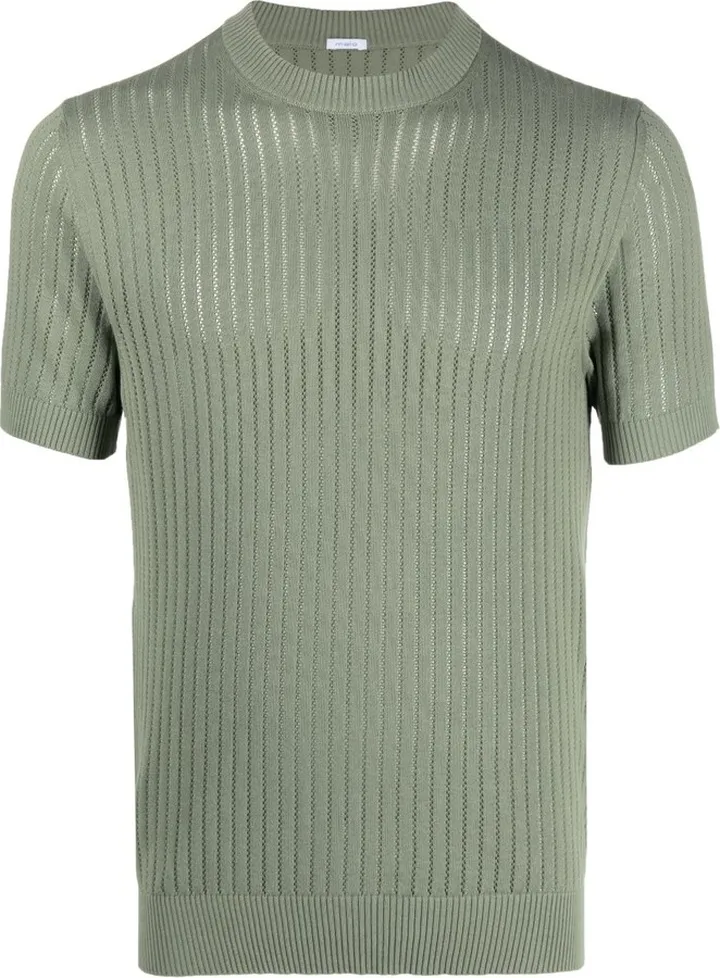 ribbed-knit cotton T-shirt