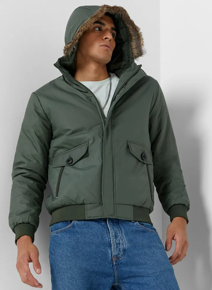 Faux Fur Hooded Jacket