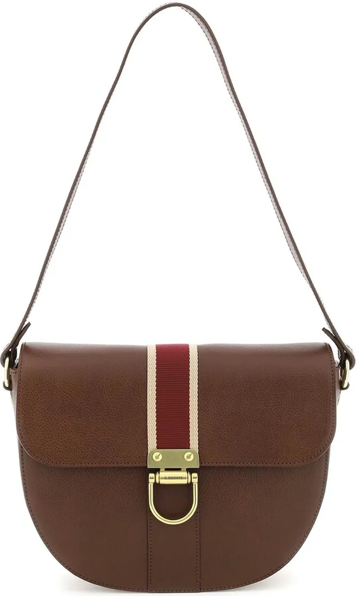 Leather Shoulder Bag With Ribbon