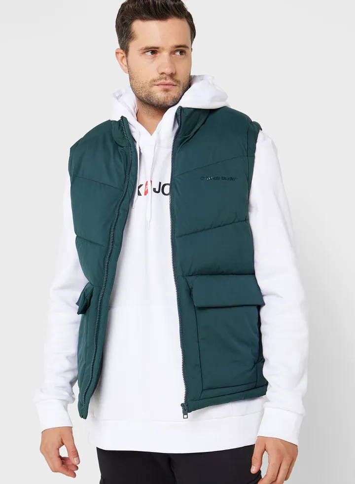 Zip Through Puffer Gilet