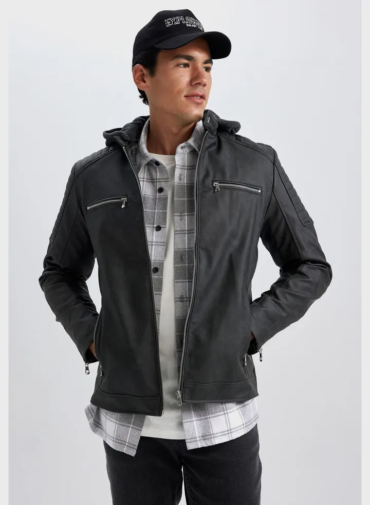 Zip Through Pu Jacket