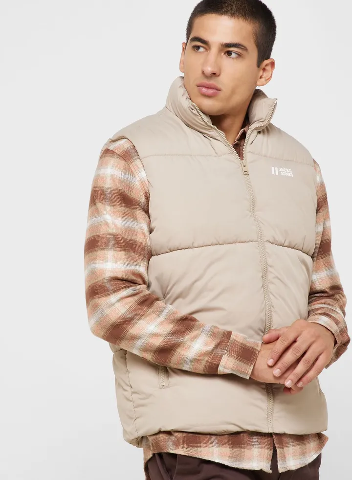 Zip Through Puffer Gilet