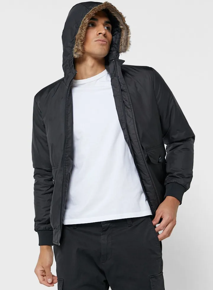 Faux Fur Hooded Jacket