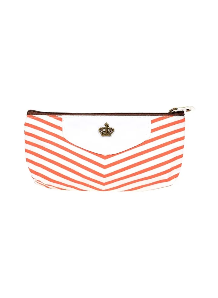 Fashion Canvas Stripe Pencil Case Yellow